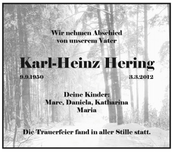 Traueranzeige von Karl-Heinz Hering von Pegnitz-Zeitung